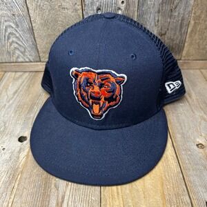 New Era 9FIFTY Chicago Bears Navy Blue Trucker Snapback Hat NFL Cap OSFM